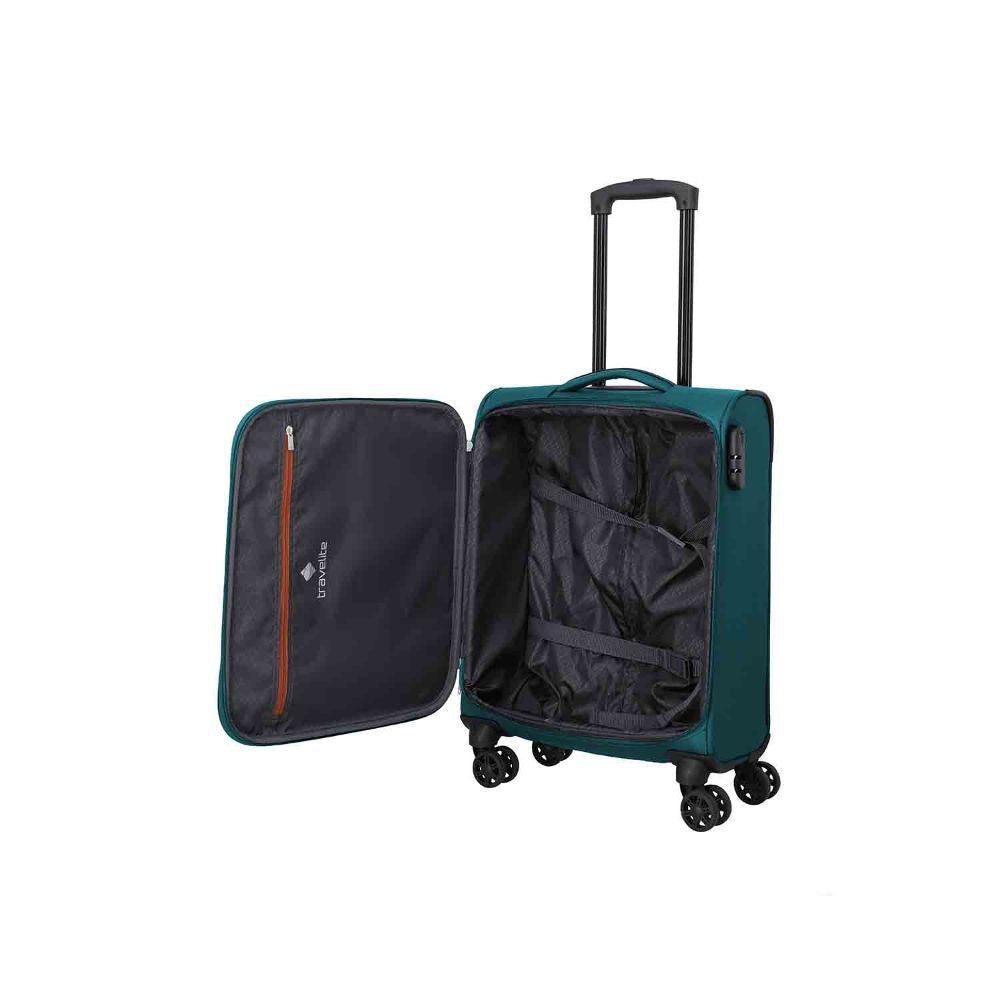 Travelite Priego Petrol 4 Doppelrollen Trolley S 55 cm