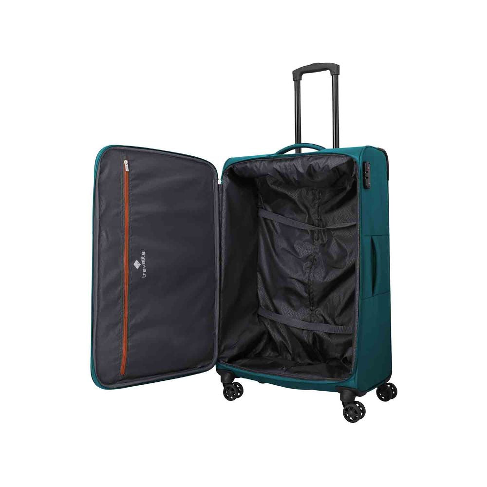 Travelite Priego Petrol 4 Doppelrollen Trolley L 77 cm