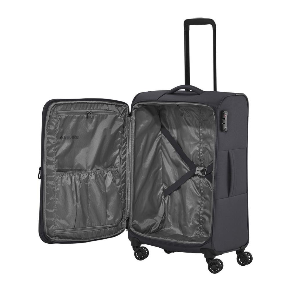 Travelite Croatia Anthrazit 4-Rollen Trolley M 67 cm