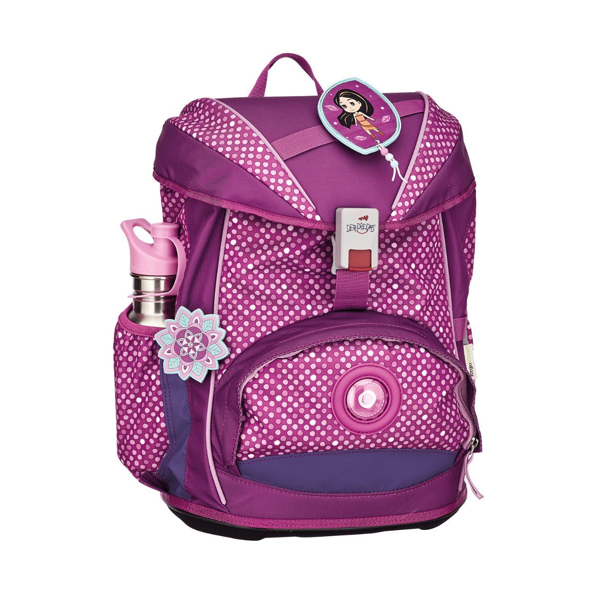 DerDieDas ErgoFlex Purple Dots Schulrucksack Set 5tlg.