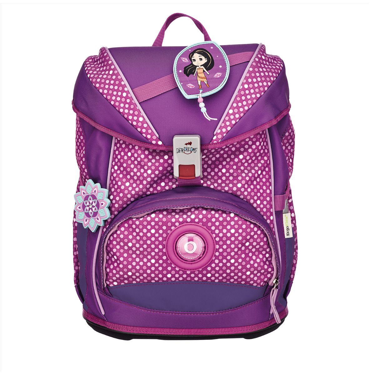 DerDieDas ErgoFlex Purple Dots Schulrucksack Set 5tlg.