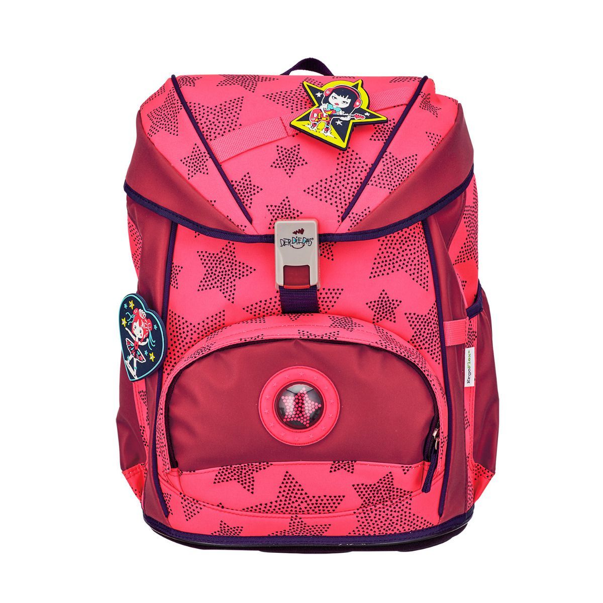 DerDieDas ErgoFlex SUPERFLASH Neon Star Schulrucksack Set 5tlg.