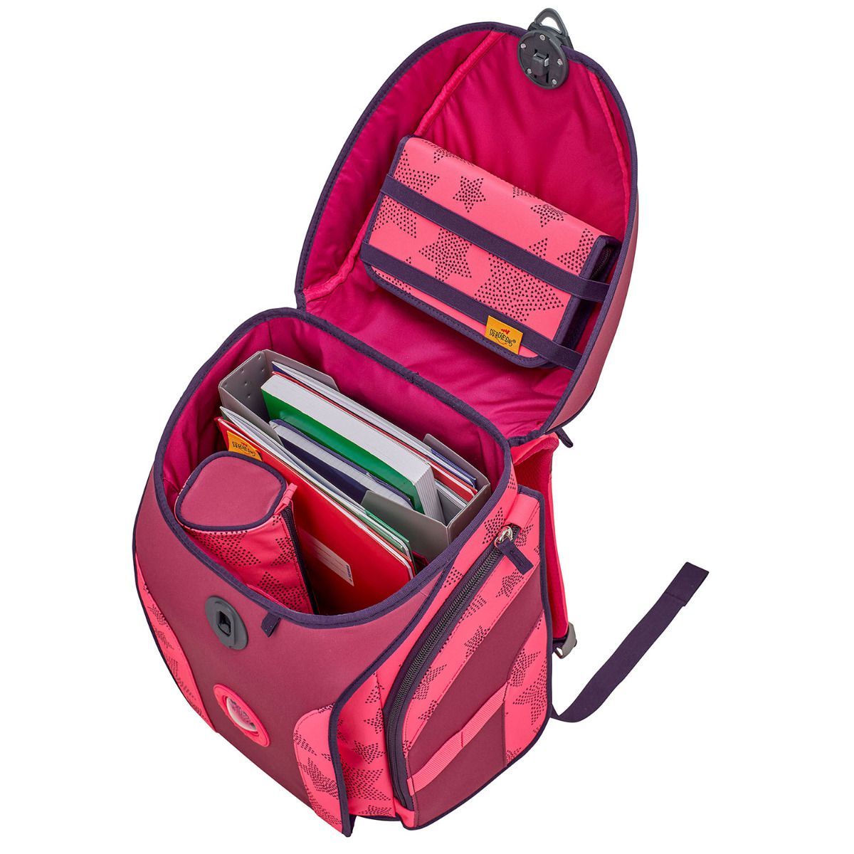 DerDieDas ErgoFlex MAX Exklusiv SUPERFLASH Neon Star Schulranzen Set 5tlg.