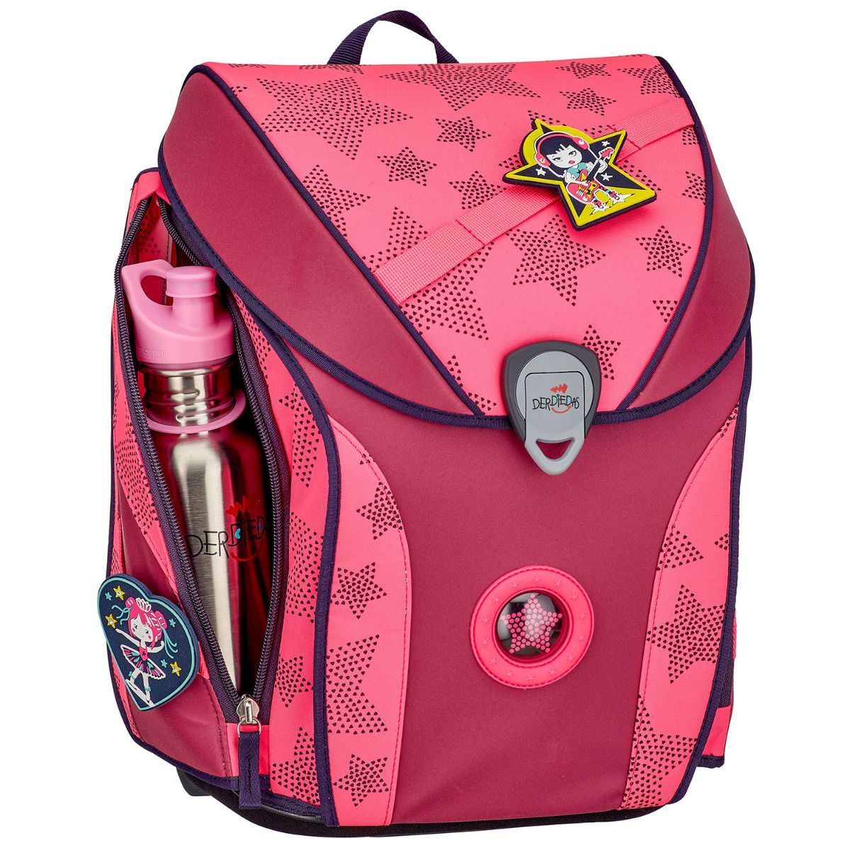 DerDieDas ErgoFlex MAX Exklusiv SUPERFLASH Neon Star Schulranzen Set 5tlg.