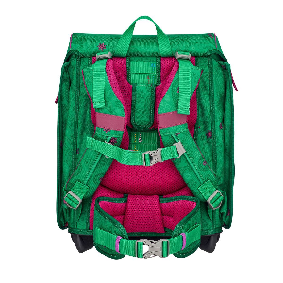 DerDieDas ErgoFlex MAX Exklusiv LED Paisley Green Schulranzen Set 5tlg.