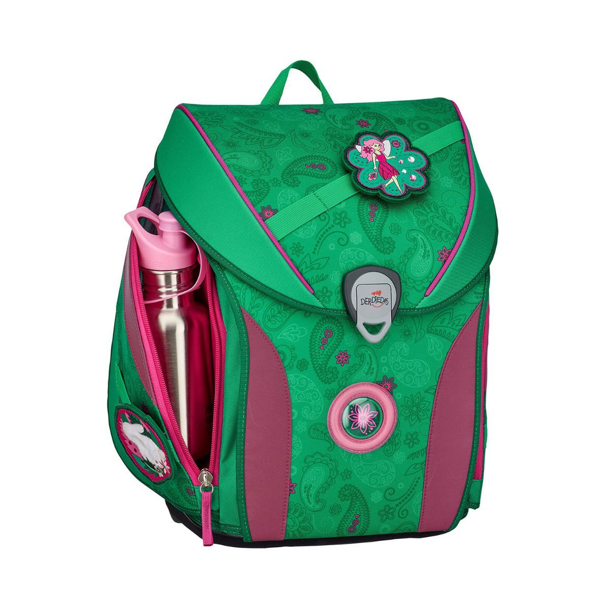 DerDieDas ErgoFlex MAX Exklusiv LED Paisley Green Schulranzen Set 5tlg.