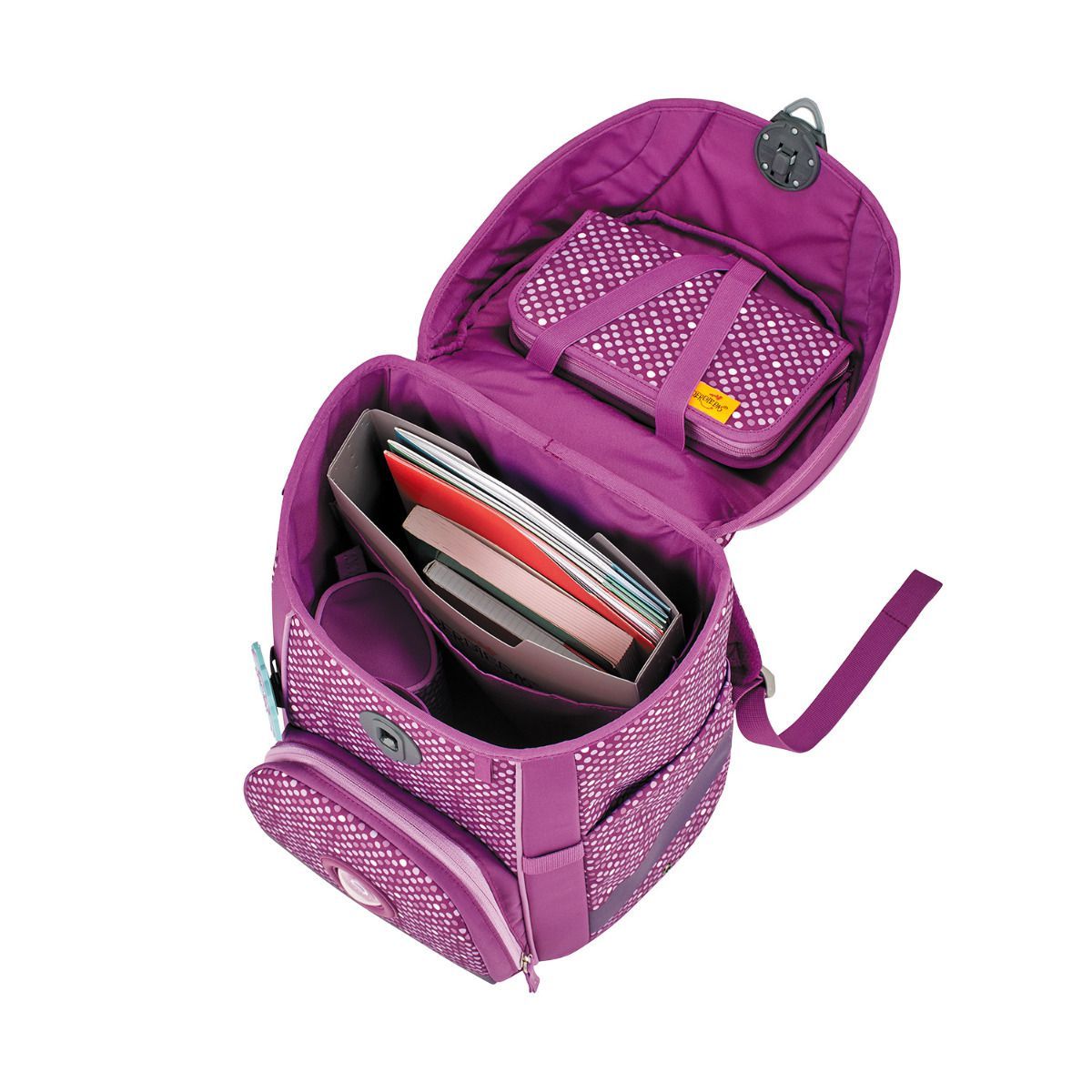 DerDieDas ErgoFlex EASY Purple Dots Schulranzen Set 5tlg.