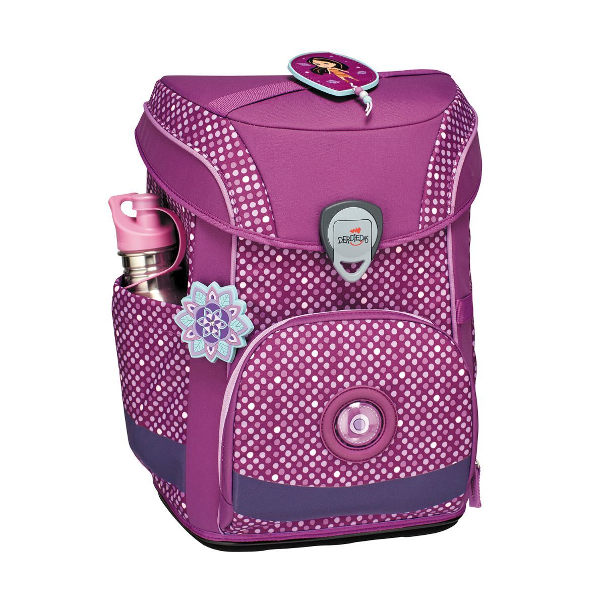 DerDieDas ErgoFlex EASY Purple Dots Schulranzen Set 5tlg.
