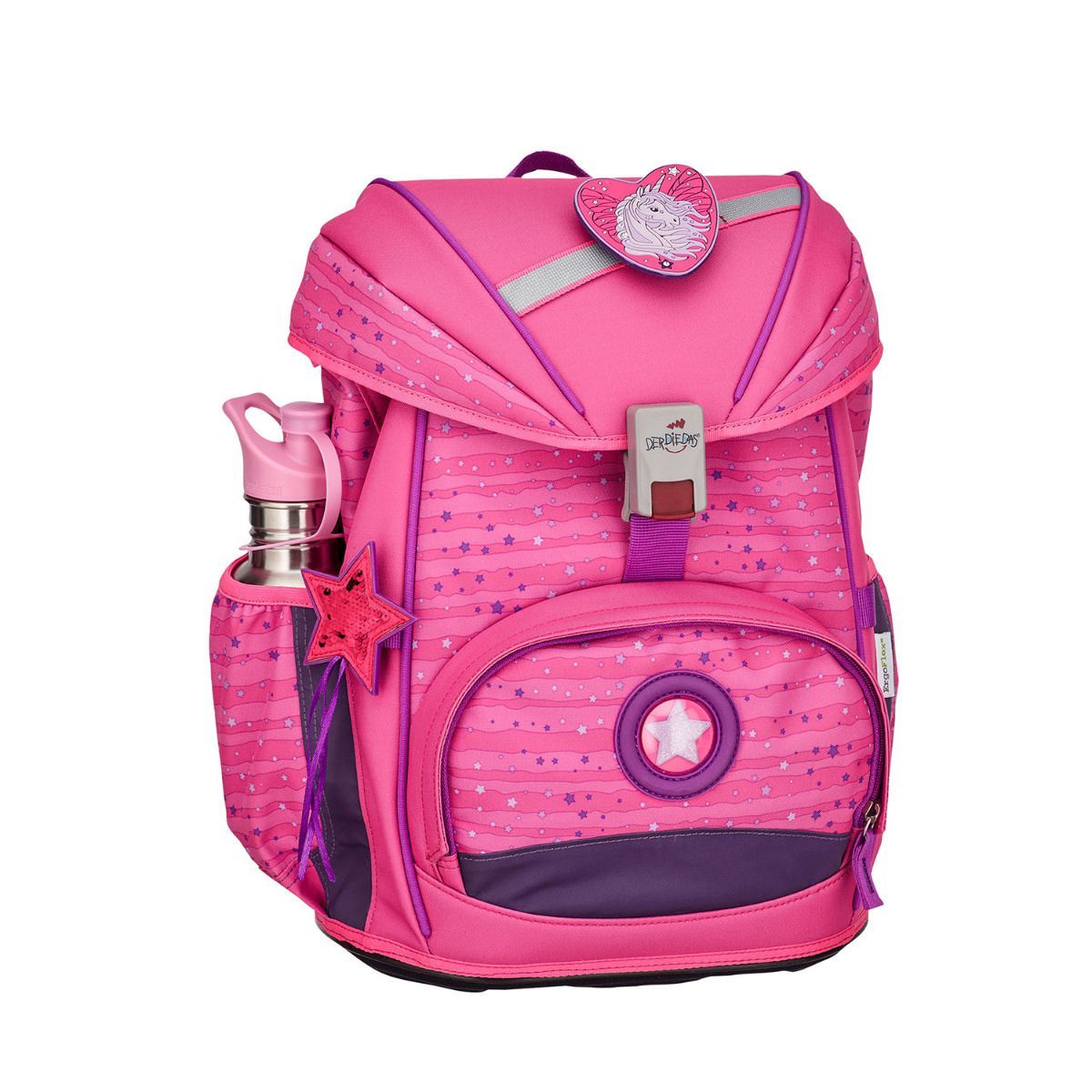 DerDieDas ErgoFlex Pretty Unicorn Schulrucksack Set 5tlg.