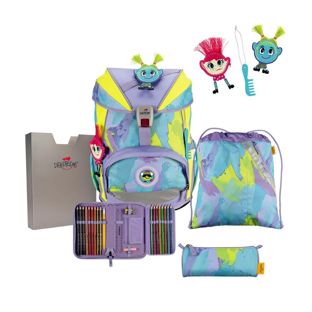 DerDieDas ErgoFlex Hippie Hair Schulrucksack Set 5tlg.