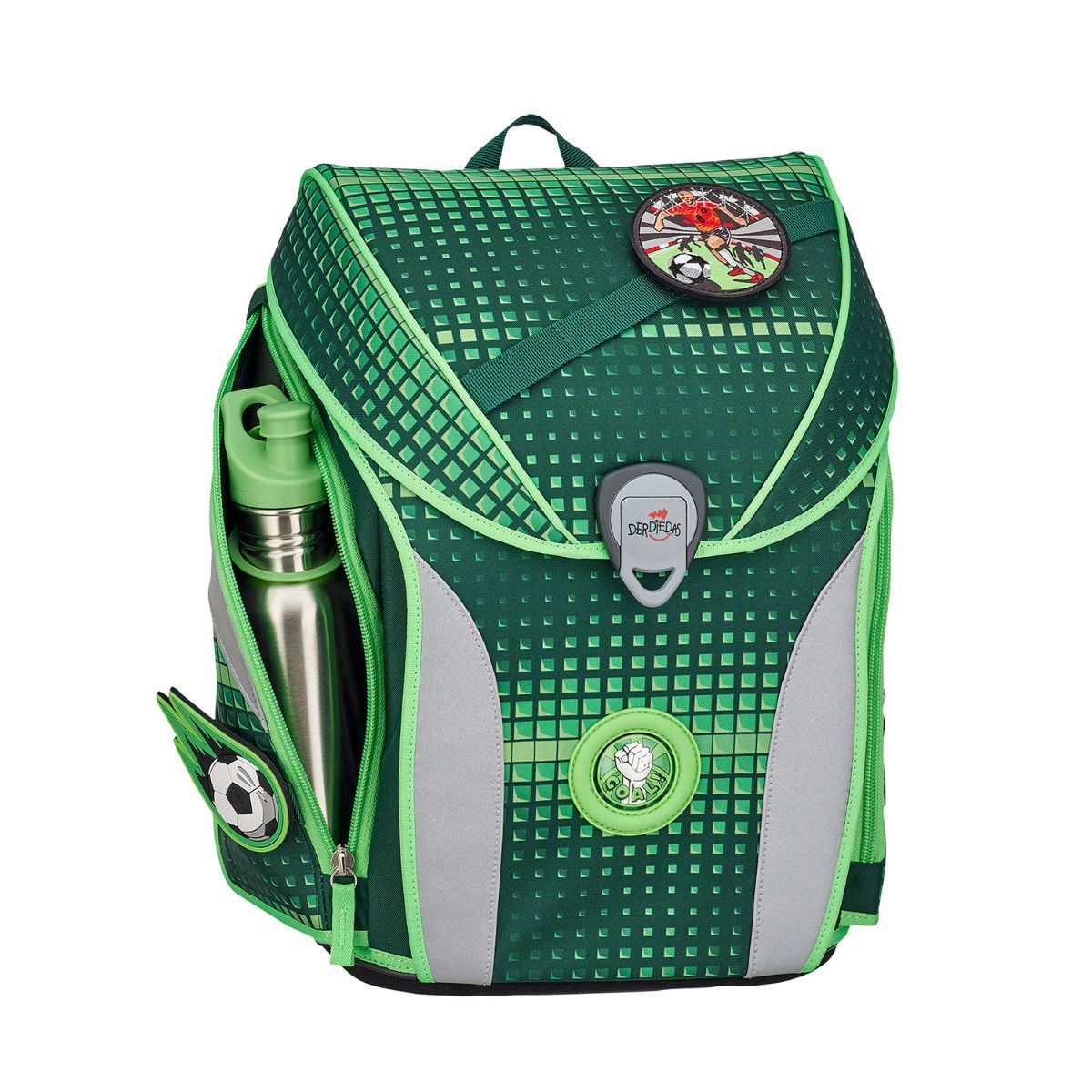 DerDieDas ErgoFlex MAX Soccer Green Schulranzen Set 5tlg.
