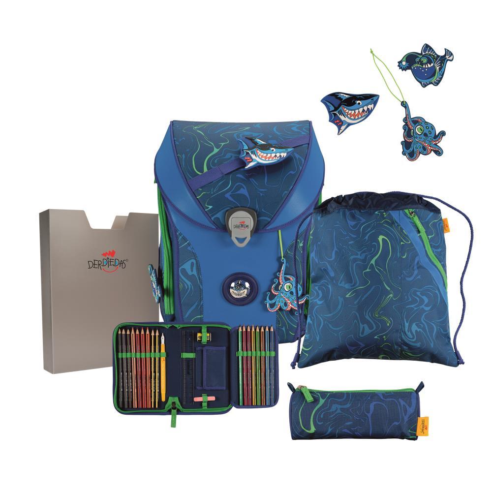 DerDieDas ErgoFlex MAX Exklusiv SUPERFLASH Water Splash Schulranzen Set 5tlg.