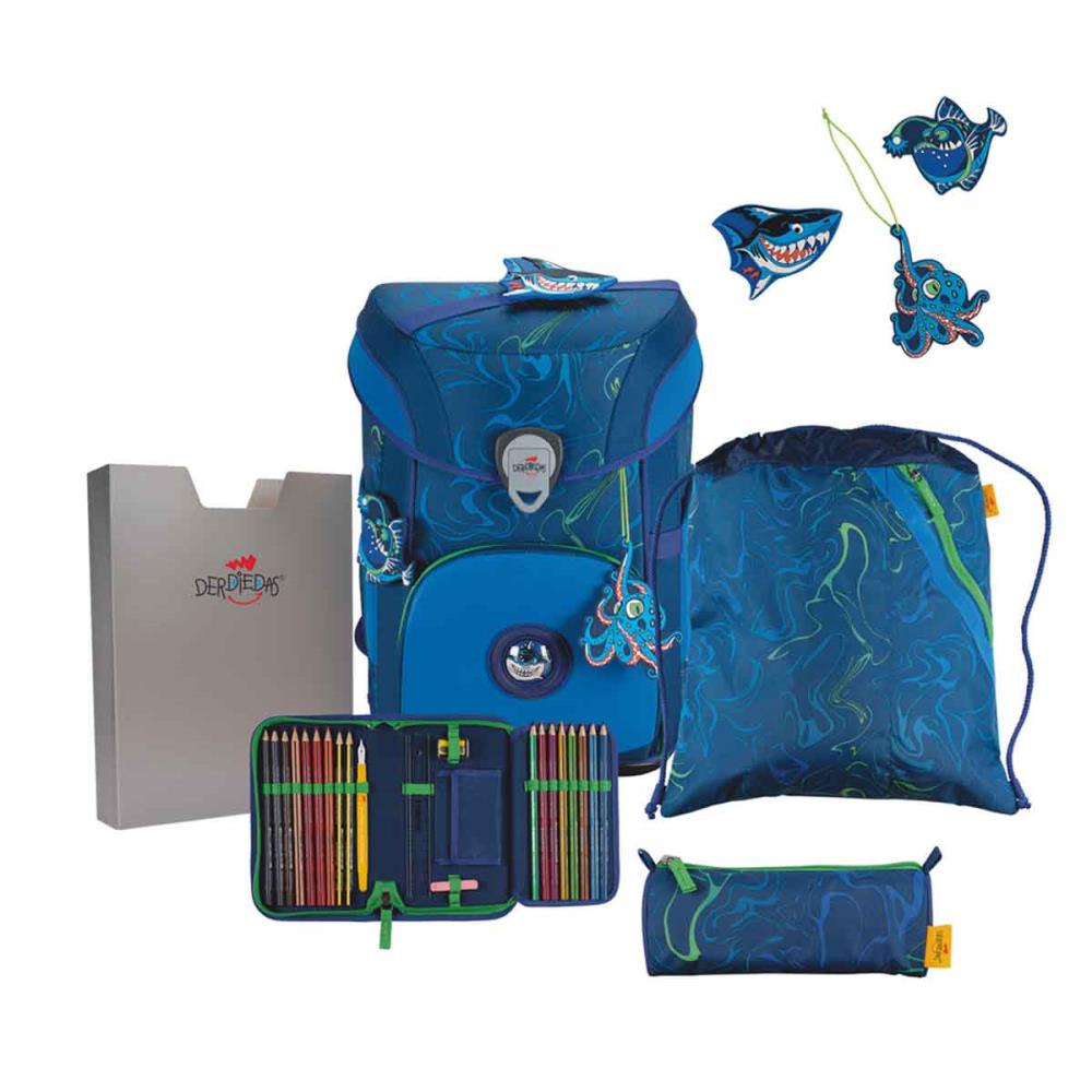 DerDieDas ErgoFlex EASY SUPERFLASH Water Splash Schulranzen Set 5tlg.