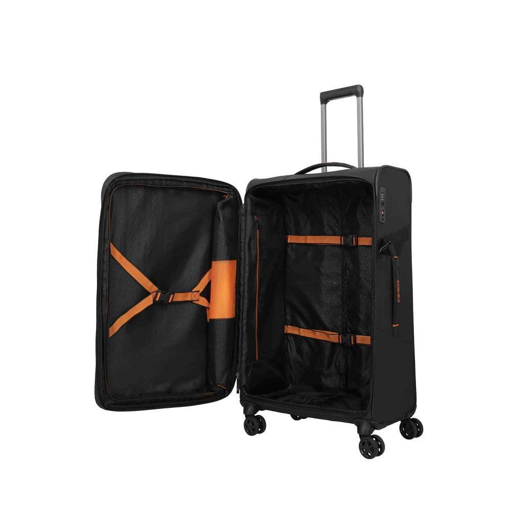 Travelite Briize Schwarz 4-Doppelrollen Trolley L 78 cm