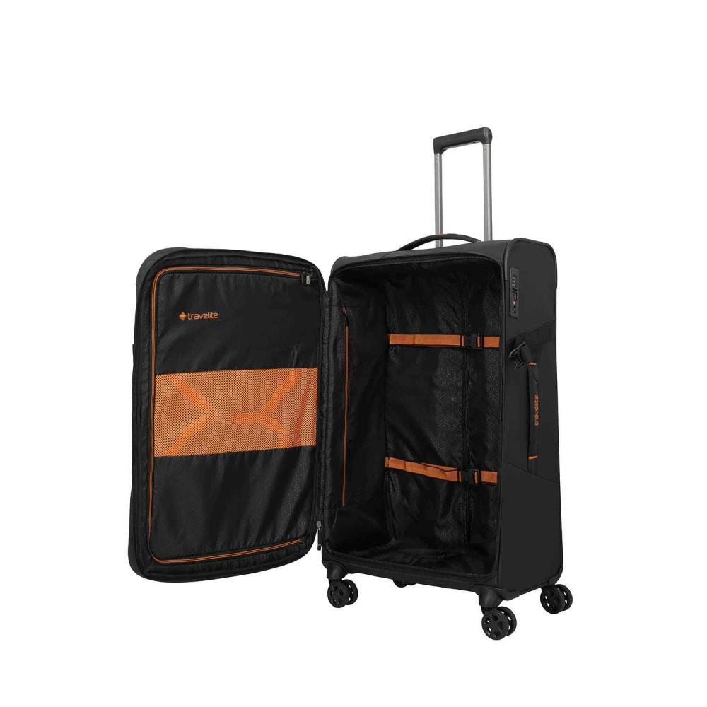 Travelite Briize Schwarz 4-Doppelrollen Trolley L 78 cm