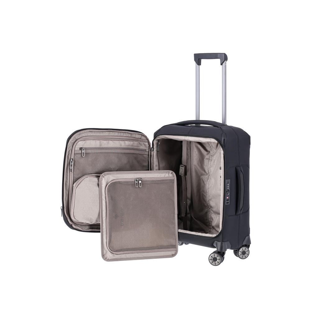 Travelite Priima Schwarz 4-Rollen Trolley S 55 cm