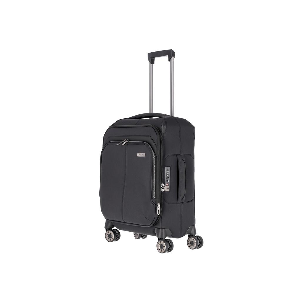 Travelite Priima Schwarz 4-Rollen Trolley S 55 cm