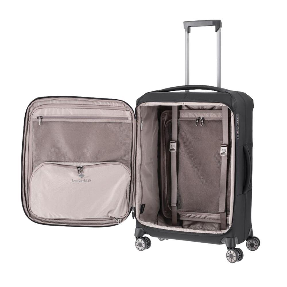 Travelite Priima Schwarz 4-Rollen Trolley M 68 cm