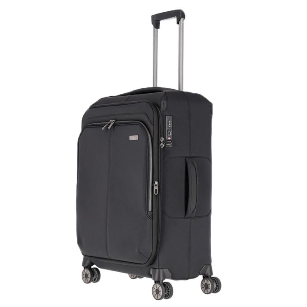 Travelite Priima Schwarz 4-Rollen Trolley M 68 cm