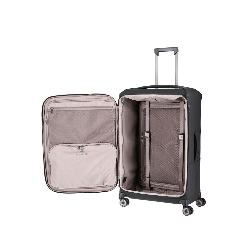 Travelite Priima Schwarz 4-Rollen Trolley L 79 cm