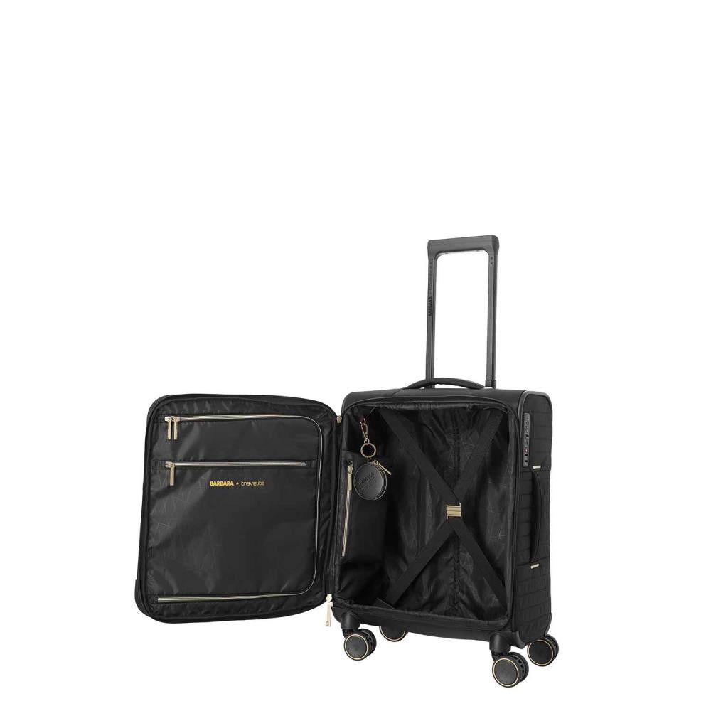 Travelite Barbara Stepp Black 4 Doppelrollen Trolley S 55 cm