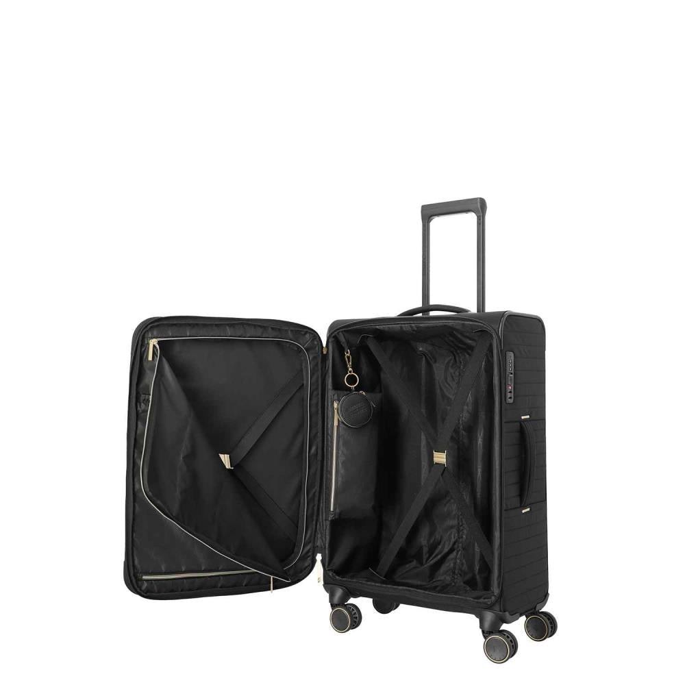 Travelite Barbara Stepp Black 4 Doppelrollen Trolley M 68 cm