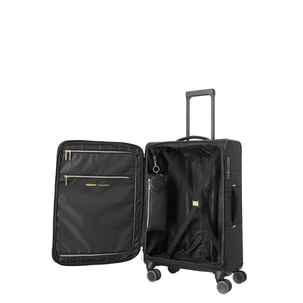 Travelite Barbara Stepp Black 4 Doppelrollen Trolley M 68 cm