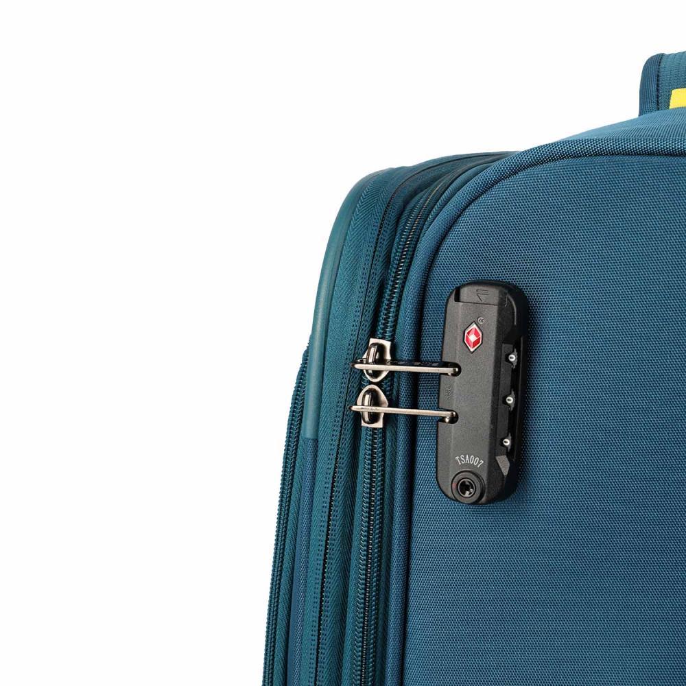 Travelite Umbria Petrol 4 Doppelrollen Trolley L 77 cm