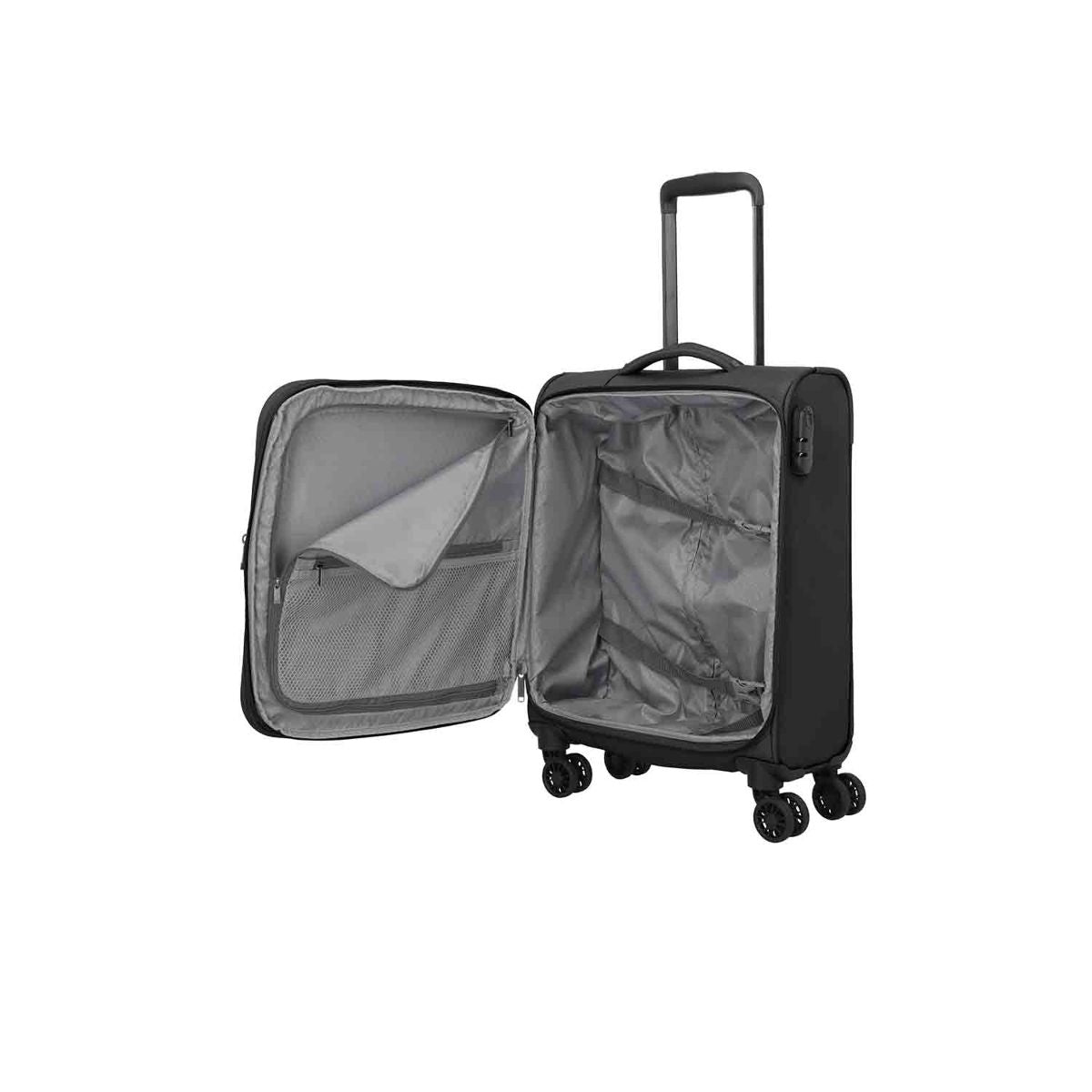 Travelite Umbria Black 4 Doppelrollen Trolley S 55 cm