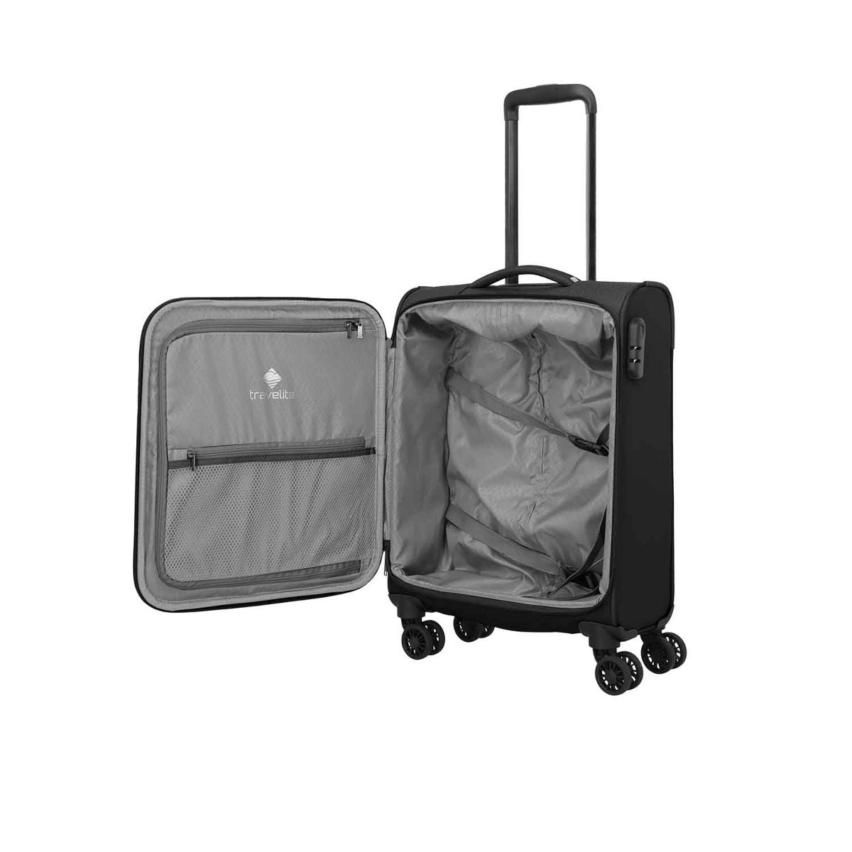 Travelite Umbria Black 4 Doppelrollen Trolley M 67 cm