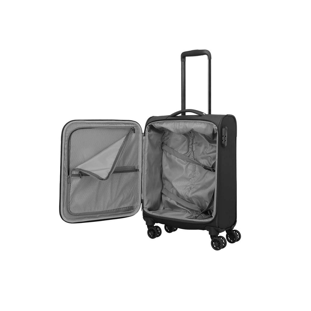Travelite Umbria Black 4 Doppelrollen Trolley S 55 cm