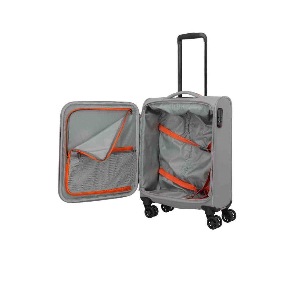 Travelite Umbria Smokey Grey 4 Doppelrollen Trolley S 55 cm