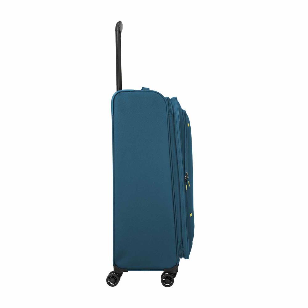 Travelite Umbria Petrol 4 Doppelrollen Trolley L 77 cm