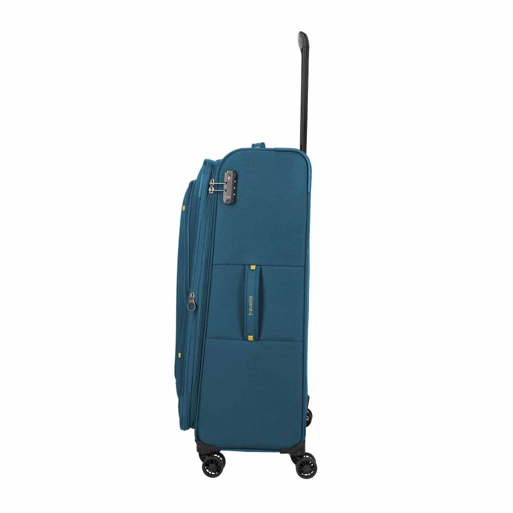 Travelite Umbria Petrol 4 Doppelrollen Trolley L 77 cm