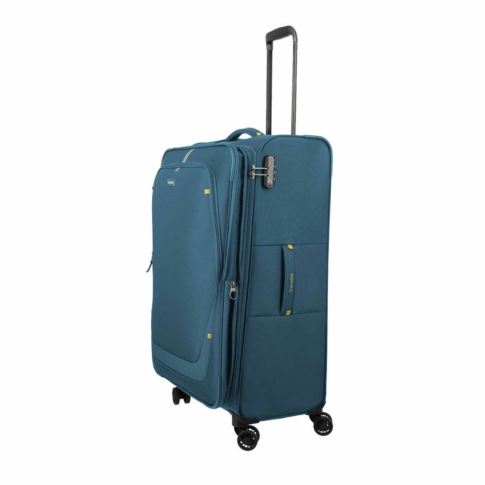 Travelite Umbria Petrol 4 Doppelrollen Trolley L 77 cm