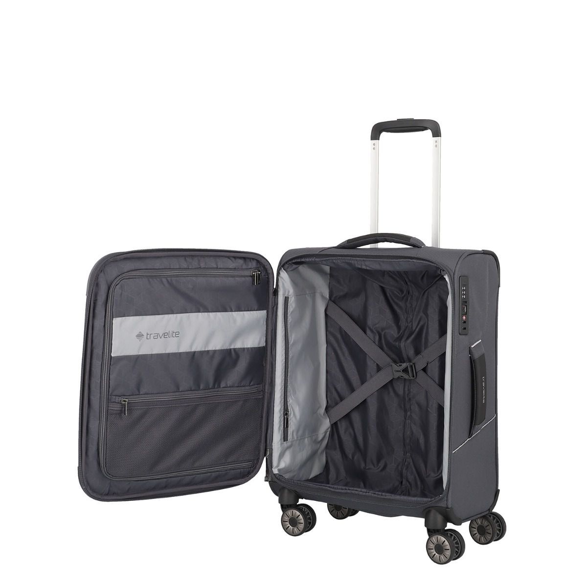 Travelite Skaii Gipfelgrau 4-Rollen Trolley S 55cm