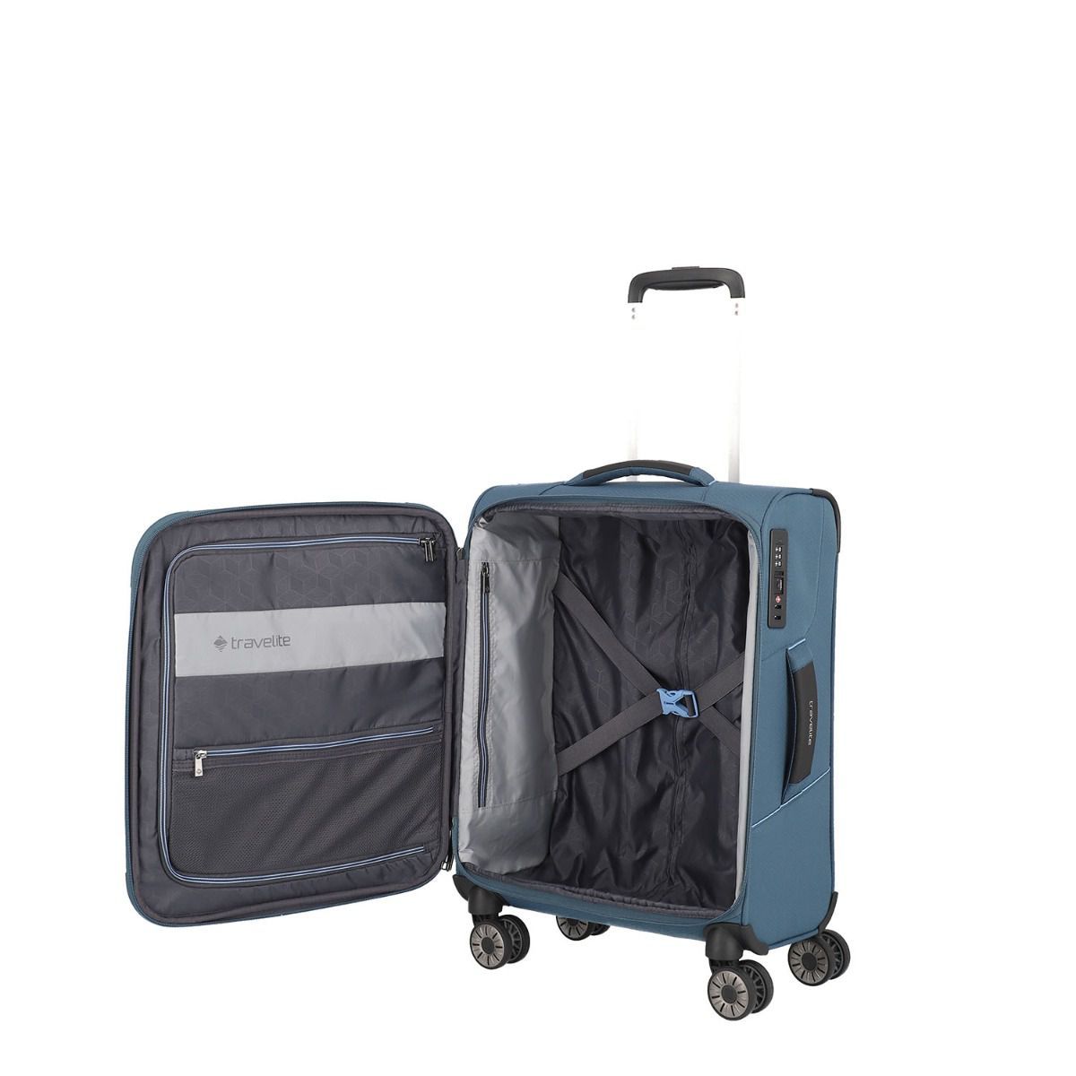 Travelite Skaii Panoramablau 4-Rollen Trolley S 55cm
