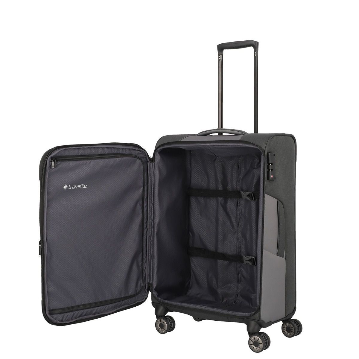 Travelite Viia Schiefer 4-Rollen Trolley M 67cm