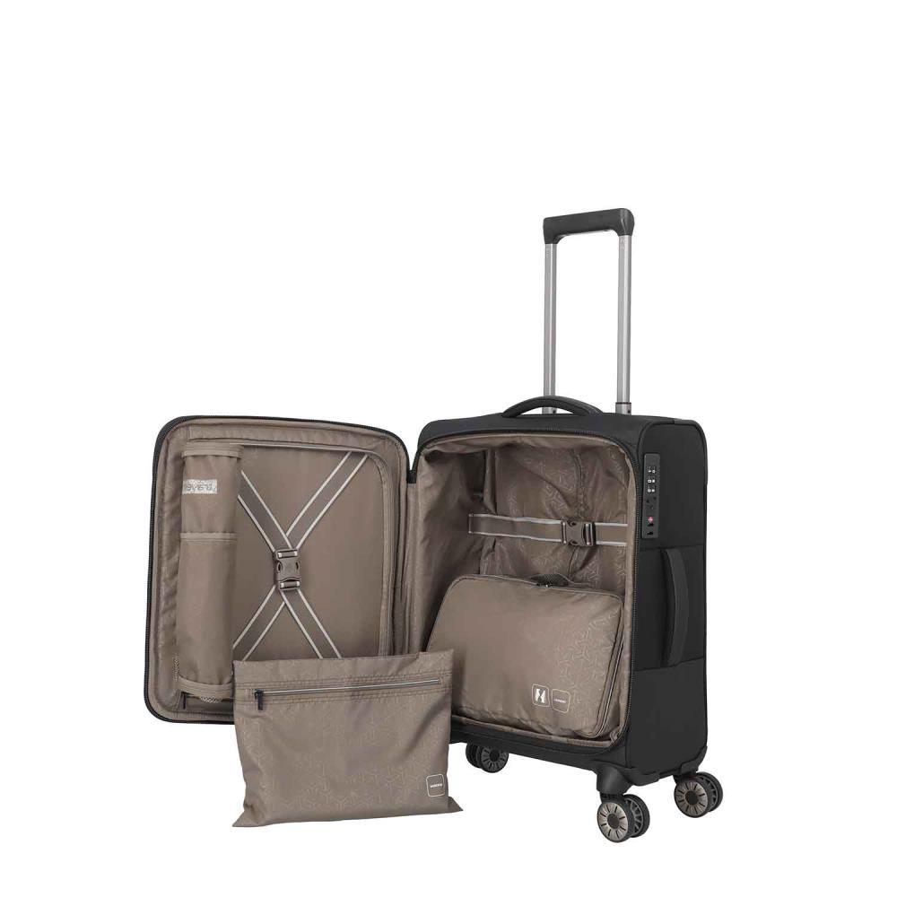 Travelite Crosslite Schwarz 4-Doppelrollen Trolley S 55 cm