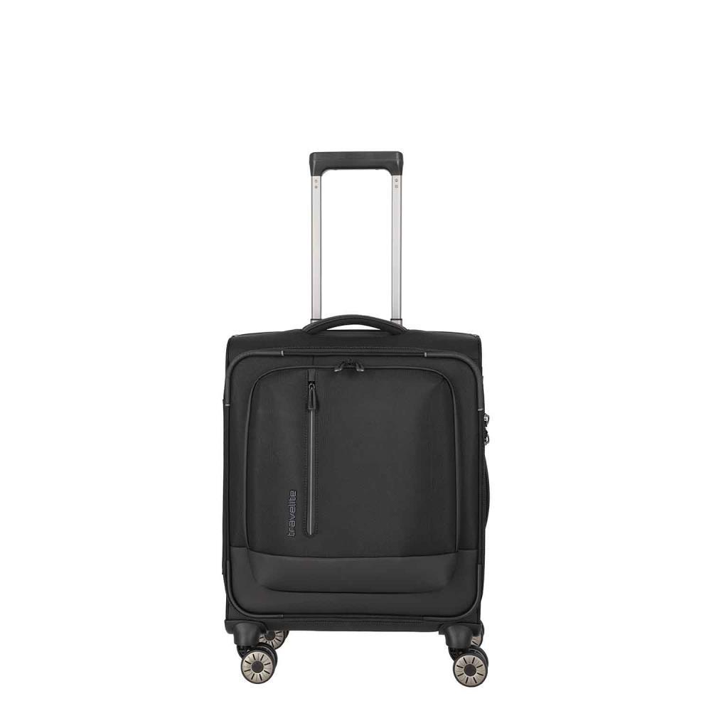 Travelite Crosslite Schwarz 4-Doppelrollen Trolley S 55 cm