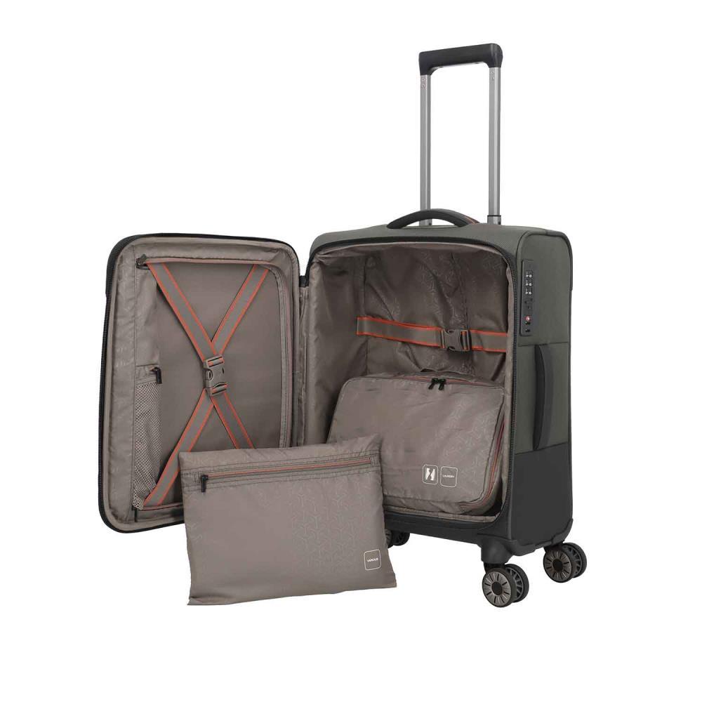 Travelite Crosslite Oliv 4-Doppelrollen Trolley S 55 cm