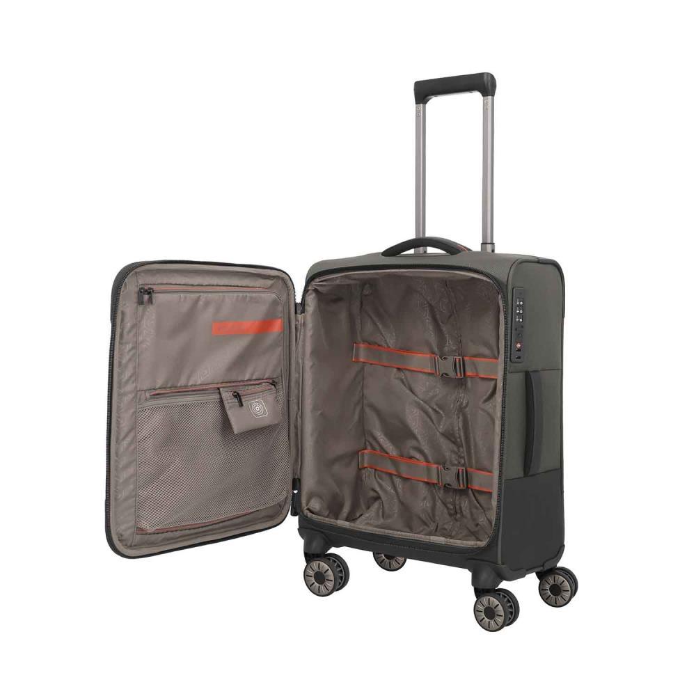 Travelite Crosslite Oliv 4-Doppelrollen Trolley S 55 cm
