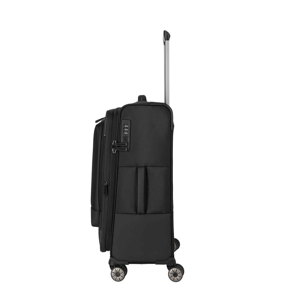 Travelite Crosslite Schwarz 4-Doppelrollen Trolley M 66 cm