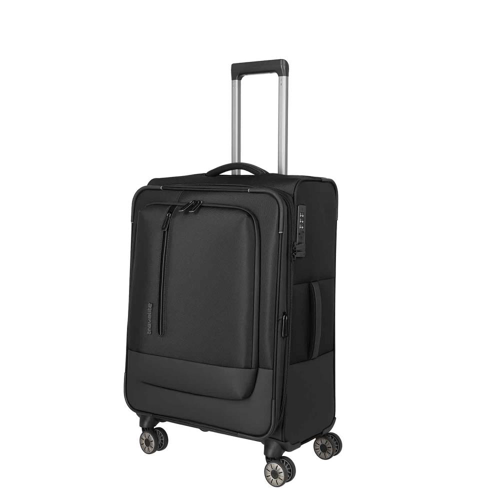 Travelite Crosslite Schwarz 4-Doppelrollen Trolley M 66 cm