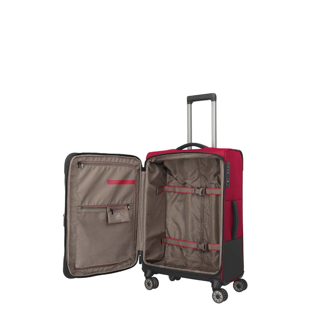 Travelite Crosslite Rot 4-Doppelrollen Trolley M 66 cm