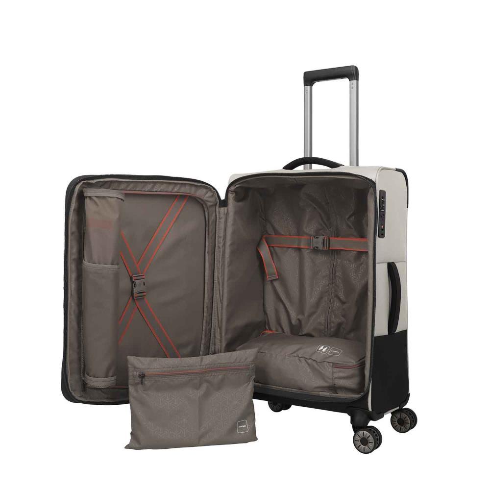 Travelite Crosslite Natur 4-Doppelrollen Trolley M 66 cm