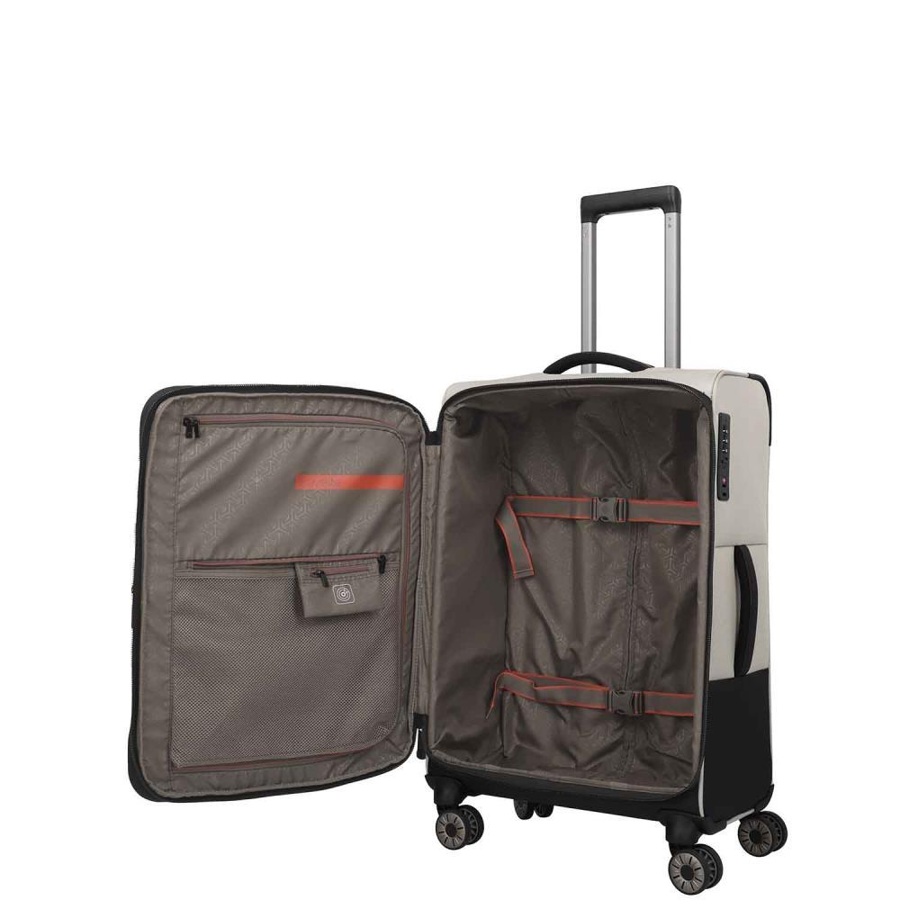 Travelite Crosslite Natur 4-Doppelrollen Trolley M 66 cm