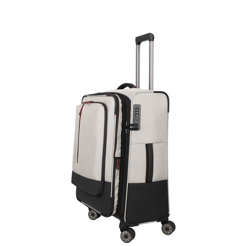 Travelite Crosslite Natur 4-Doppelrollen Trolley M 66 cm