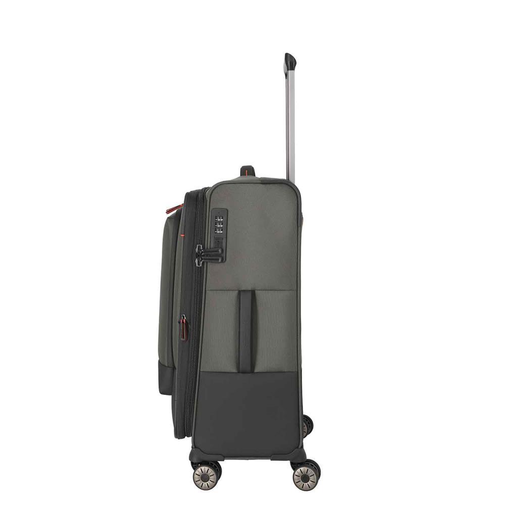 Travelite Crosslite Oliv 4-Doppelrollen Trolley M 66 cm