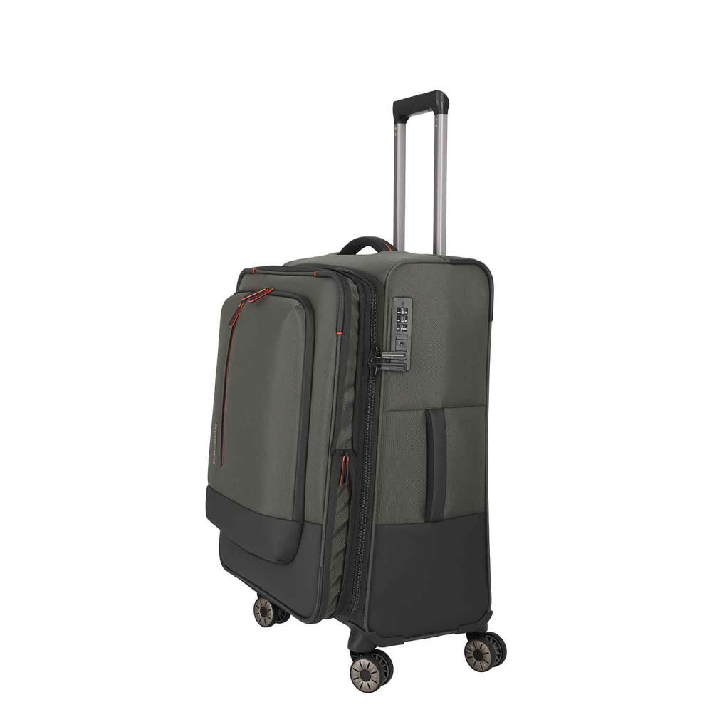 Travelite Crosslite Oliv 4-Doppelrollen Trolley M 66 cm